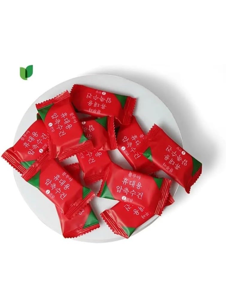 Small compressed cotton wipes/pads that turn into a soft towel when in contact with water, made from 100% natural plant fibers, ideal for cleaning the face and hands while traveling or out and about with hygienic single use. - Image 2